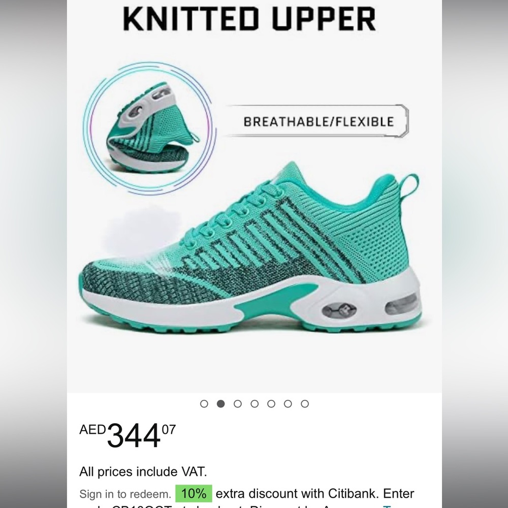 Women’s MISHANSH a tennis shoe running shoe size 7.5 light green NWT/in package